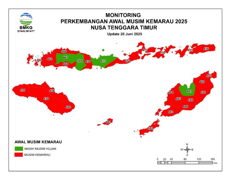Monitoring Perkembangan Awal Musim Kemarau 2024 Nusa Tenggara Timur