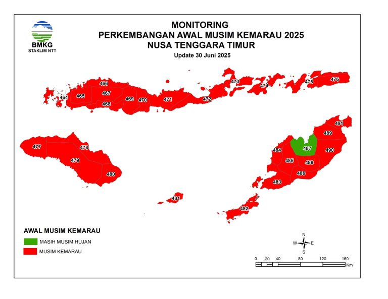 Monitoring Perkembangan Awal Musim Kemarau 2024 Nusa Tenggara Timur