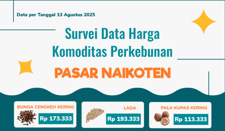13 Agustus 2025 Informasi Harga Komoditas Perkebunan di Pasar Niakoten