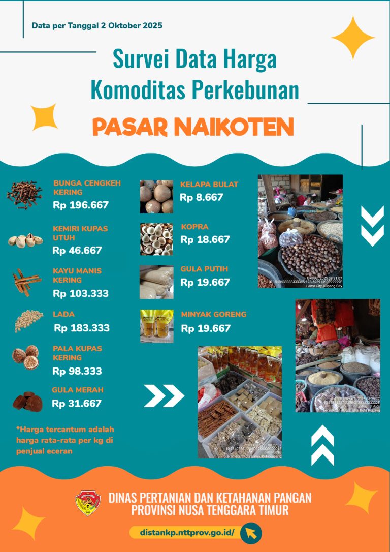 02 Oktober 2025 Informasi Harga Komoditi Perkebunan di Pasar Naikoten