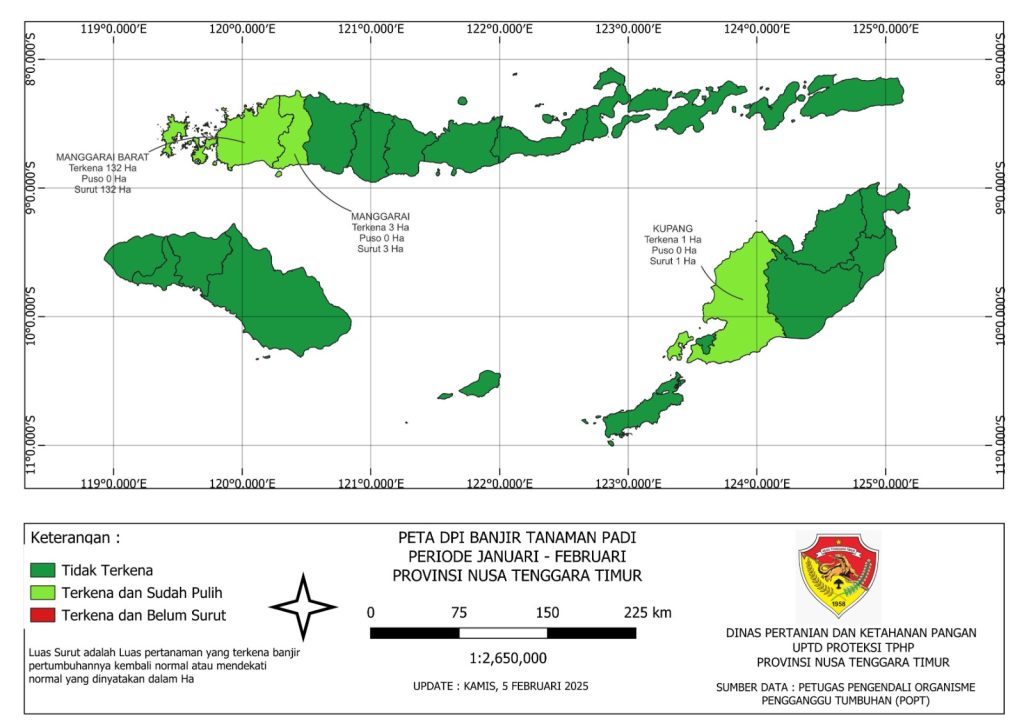 PETA DPI BANJIR TANAMAN PADI Manggarai Barat, Manggarai, Kupang
