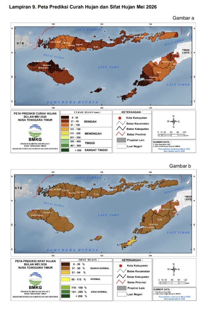 Prediksi Curah Hujan dan Sifat Hujan di Nusa Tenggara Timur untuk Bulan Maret hingga Mei 2026 3