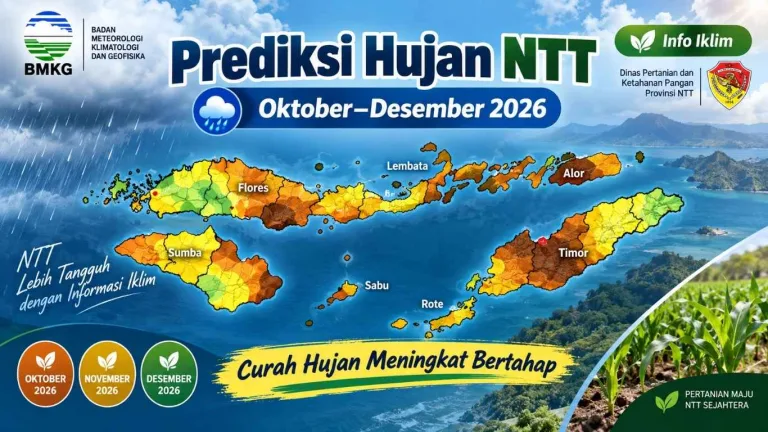 BMKG Prediksi Curah Hujan NTT Meningkat Bertahap hingga Desember 2026, Sektor Pertanian Perlu Siapkan Langkah Adaptasi