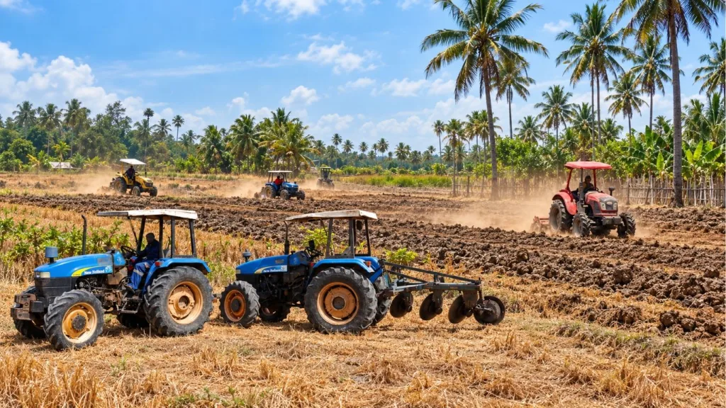 Traktor Brigade Alsintan mengolah lahan Cetak Sawah Rakyat di Oebelo, Kabupaten Timor Tengah Selatan, NTT.