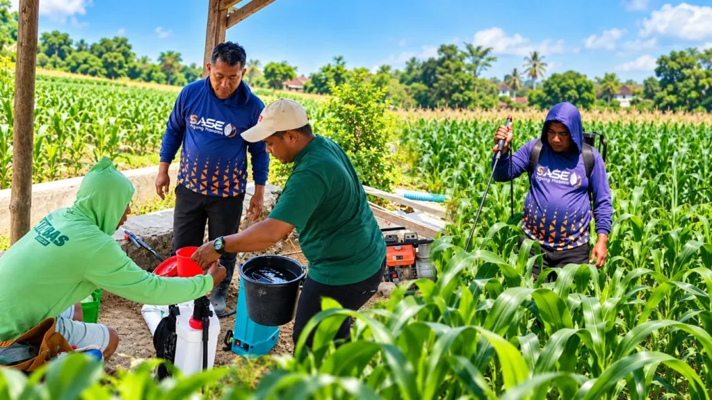 DistanKP NTT Kendalikan Ulat Grayak dan Gulma pada Demplot Jagung Hibrida di Oepura