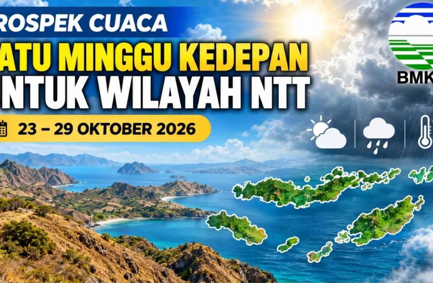 Cuaca NTT 23–29 Oktober 2026 Didominasi Cerah Berawan, Waspadai Angin&hellip;